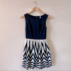 Navy and cream, chevron dress from Xhilaration, size S